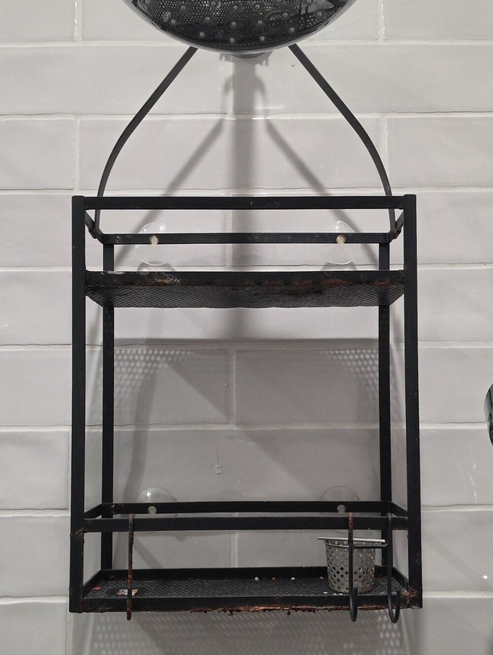 🔴Black Metal two-tier shower caddy. One size.